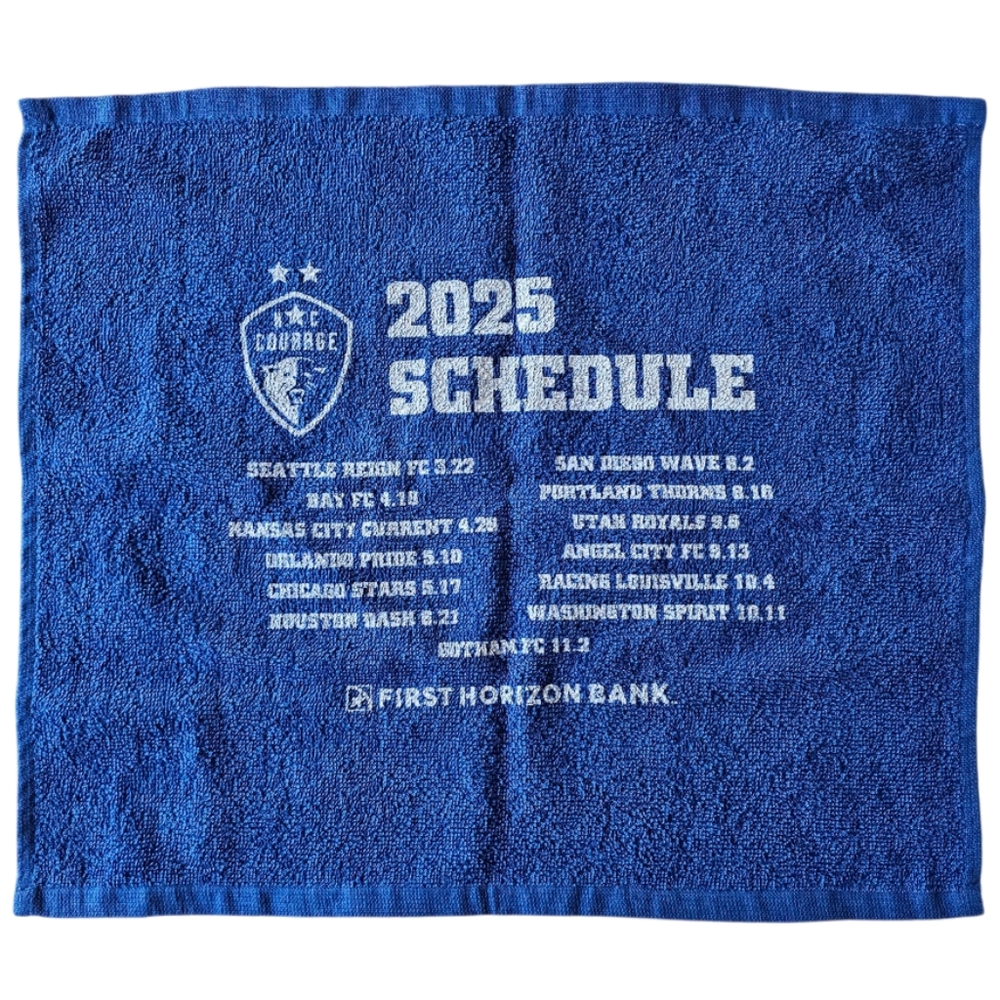 NWSL North Carolina Courage 2025 Soccer Rally Towel | NWOT | Blue White